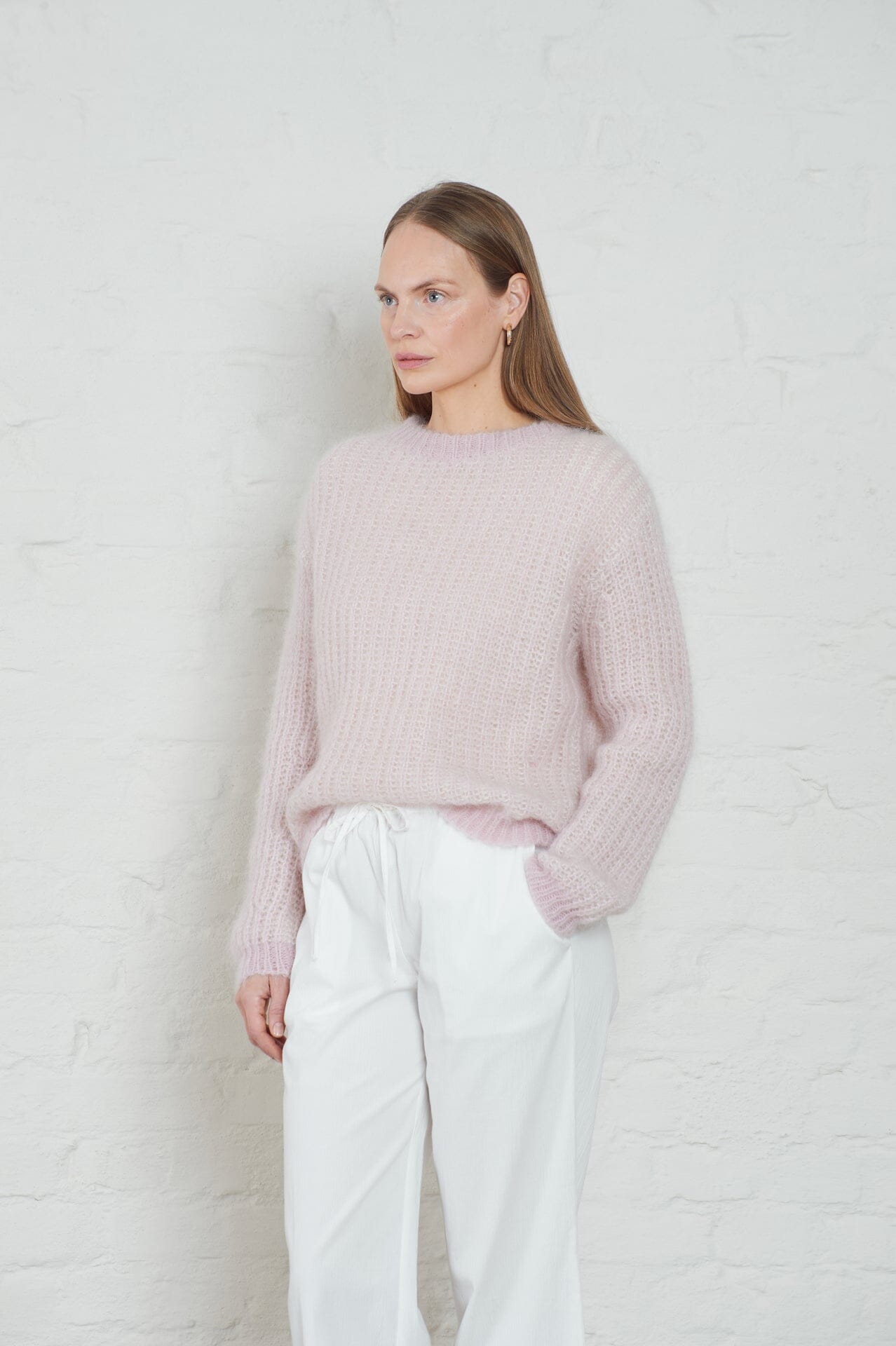 ArnieSays: Lane Brioche Lt Pink/Ecru Genser