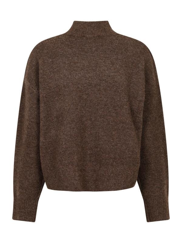 Neo Noir Paulina Knit Blouse Brown Melange Topp