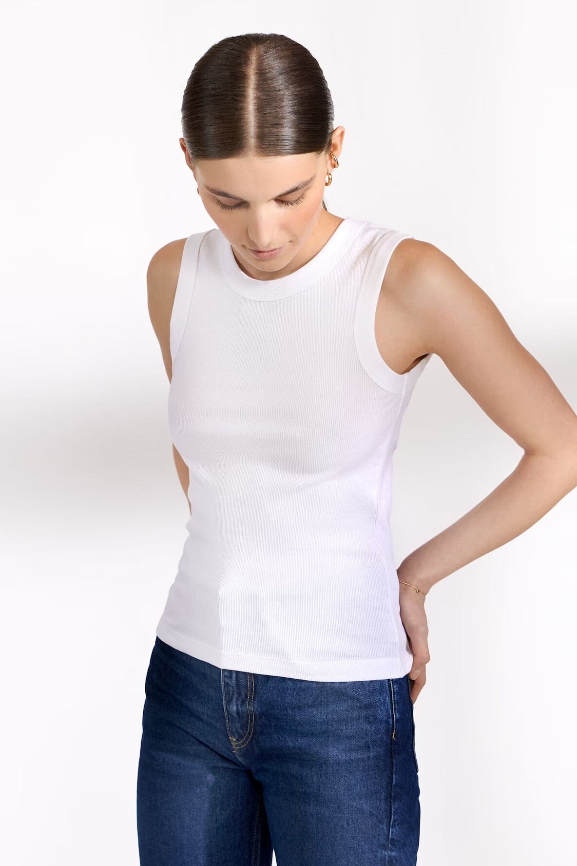Bread and Boxers Tank Crew-Neck White T-shirt