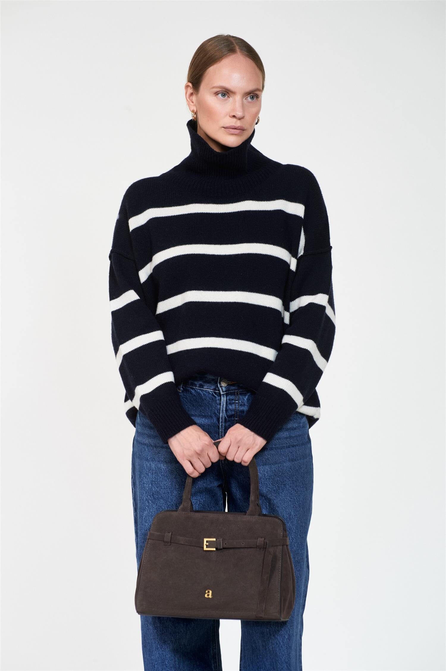 ArnieSays: CECE Stripe DK Navy/Offwhite Genser