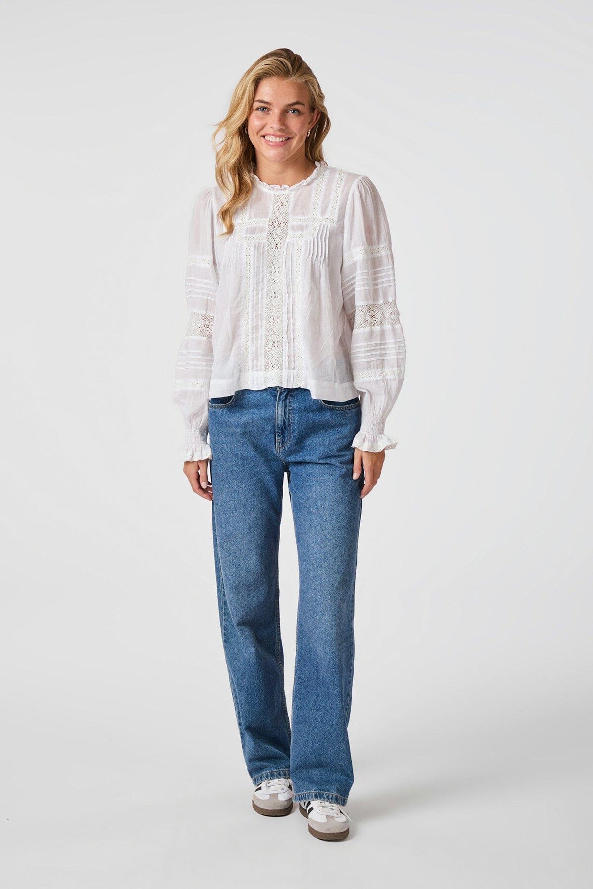 Neo Noir Ebba S Voile Blouse White Bluse