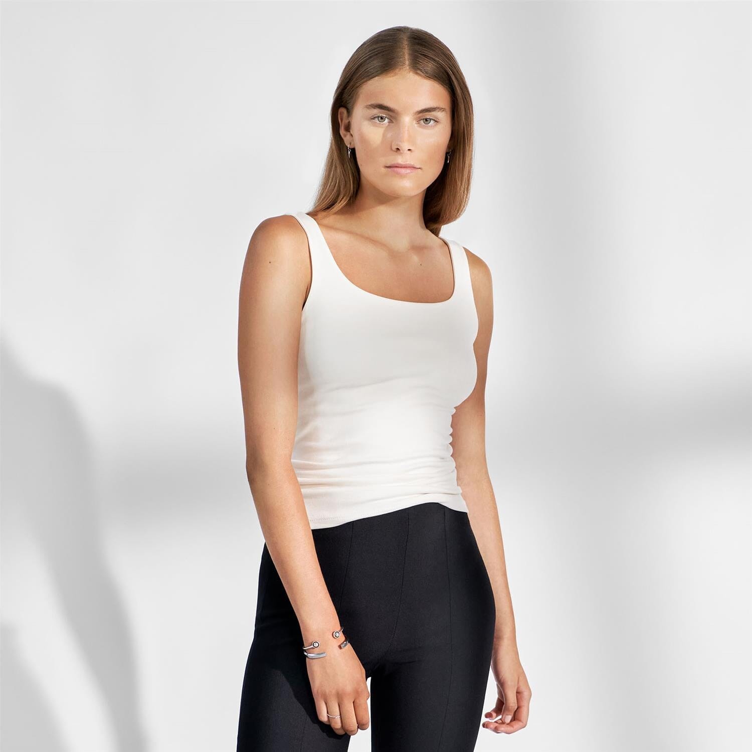 Bread and Boxers Tank Scoop Back White T-shirt