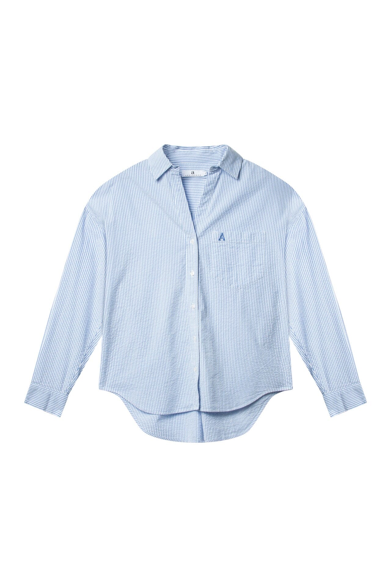 ArnieSays: VENICE Seersucker Classic Stripe Blue Stripe Skjorte