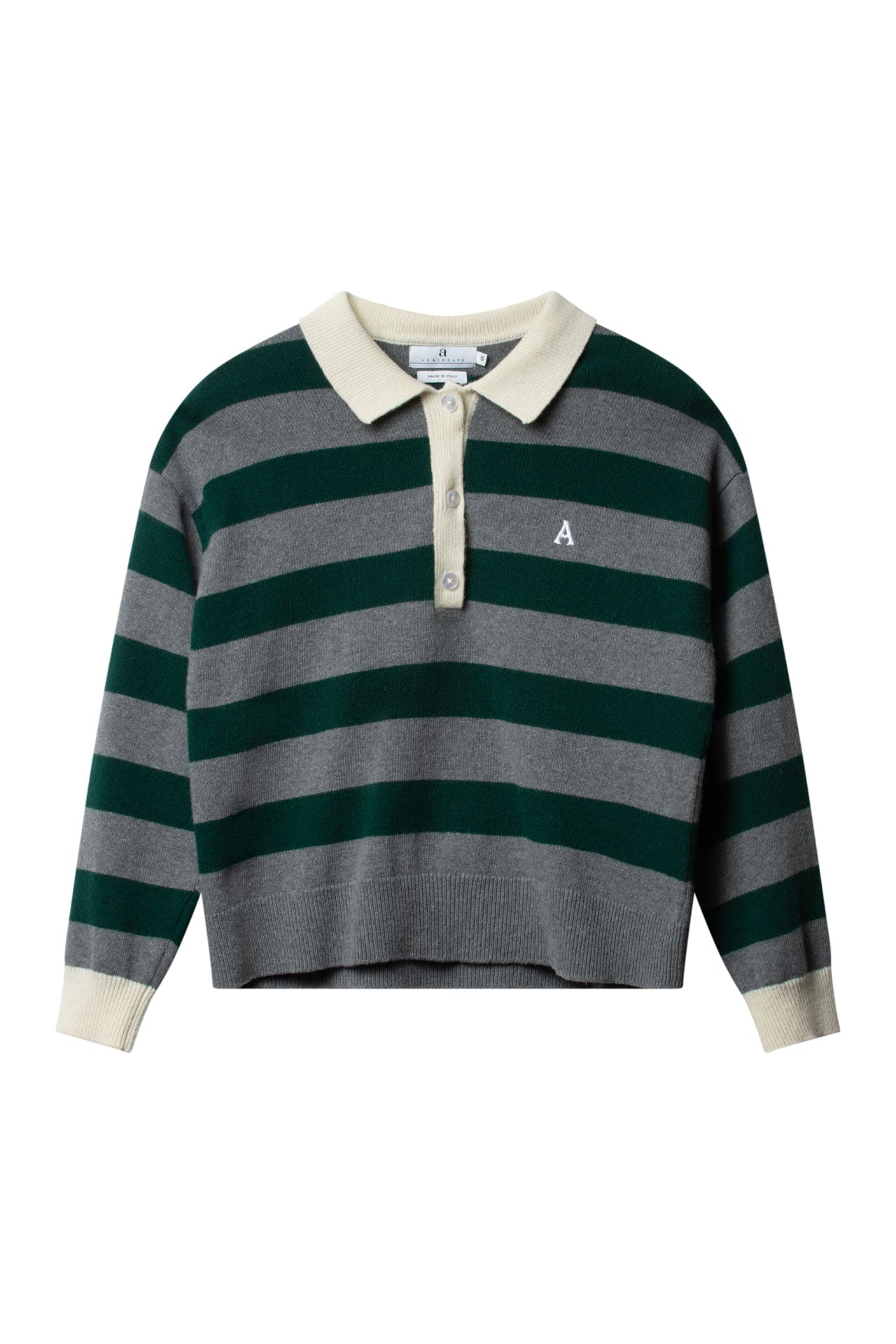 LEIGH Stripe Dk Grey/Ivy Green