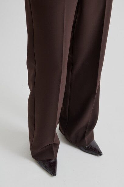 Second Female Fique Classic Trousers Chocolate Plum Bukse