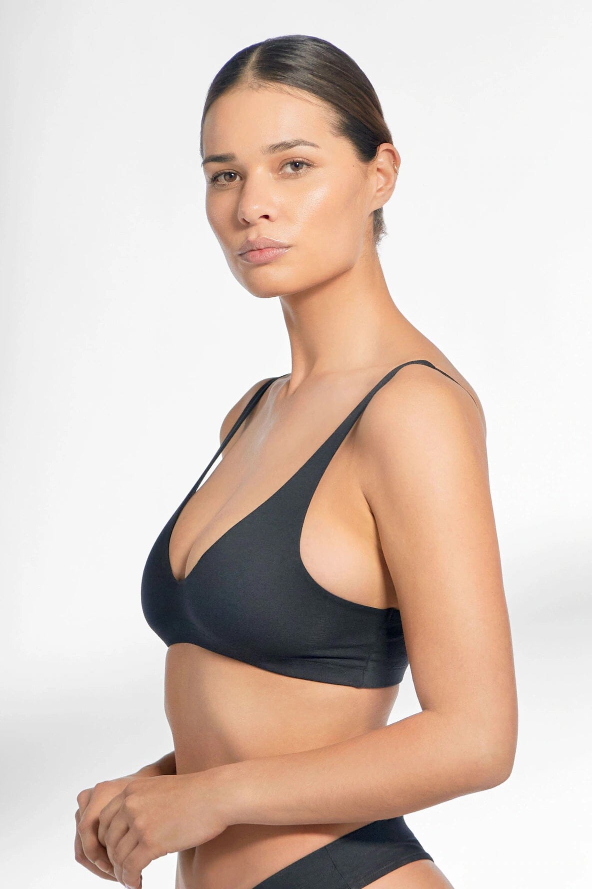 Bread and Boxers Triangle Bra Black Undertøy