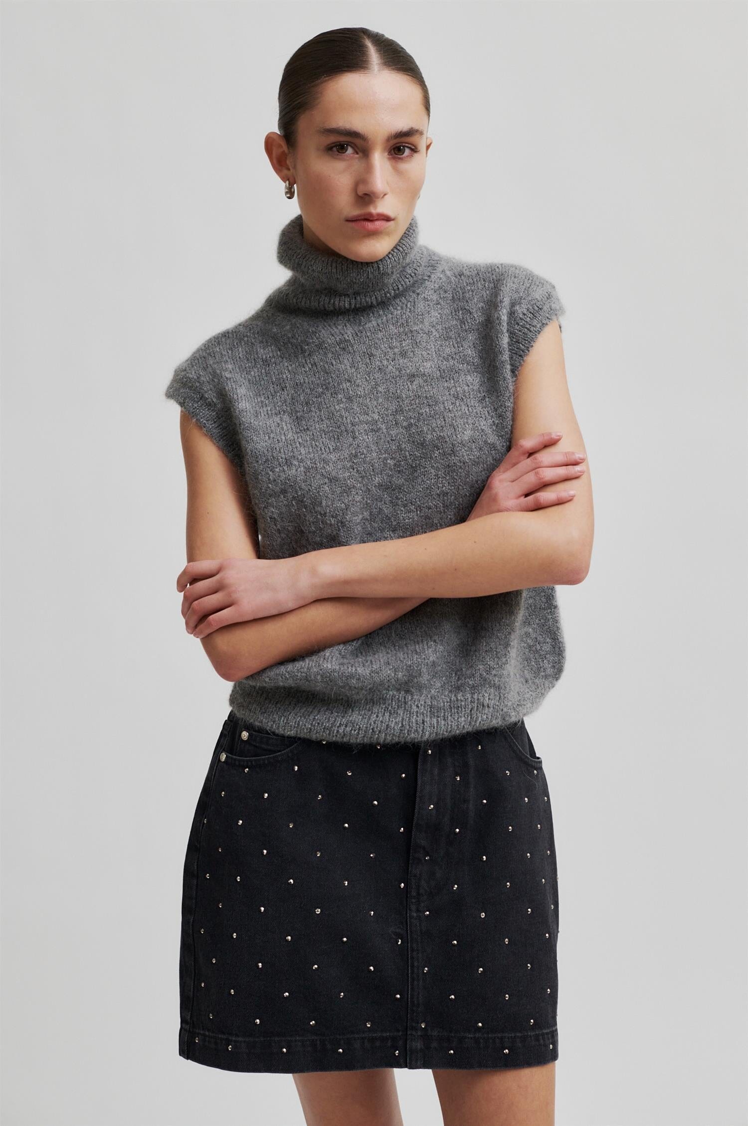 Second Female Jayden Denim Skirt Black denim Skjørt
