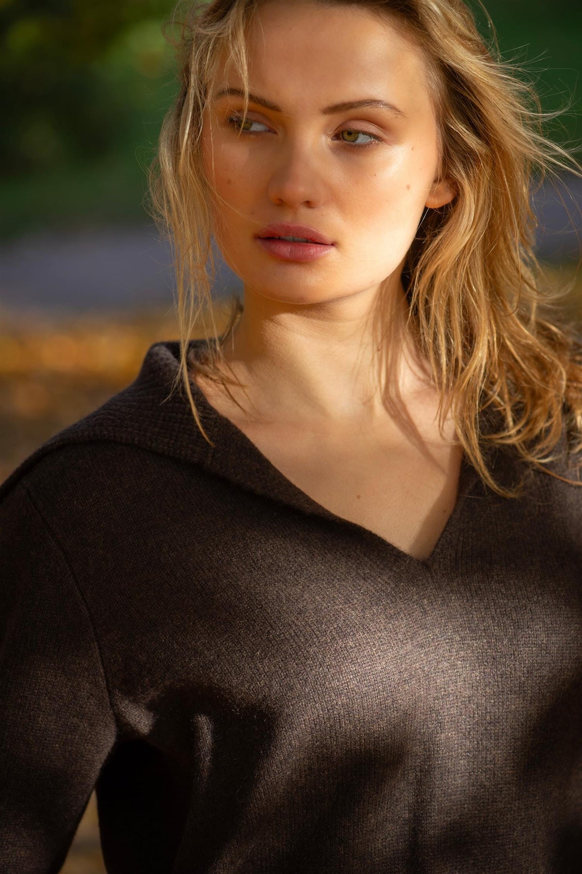 Aurora Victoria Cashmere Pullover Brown Genser