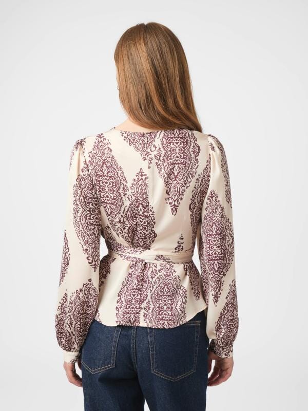 Neo Noir Rista Paisley Drop Blouse Burgundy Bluse