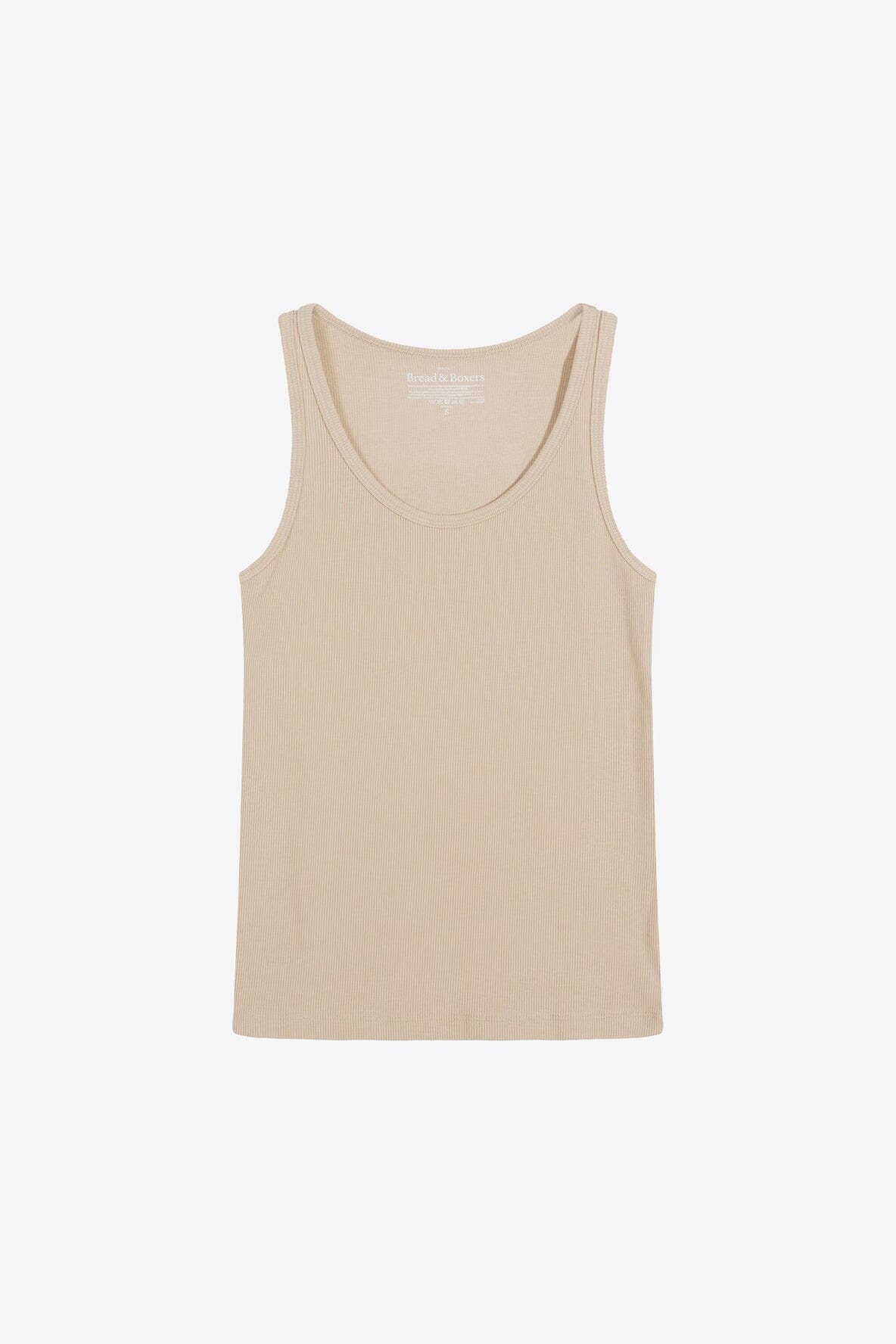 Bread and Boxers Tank Ribbed Beige T-shirt