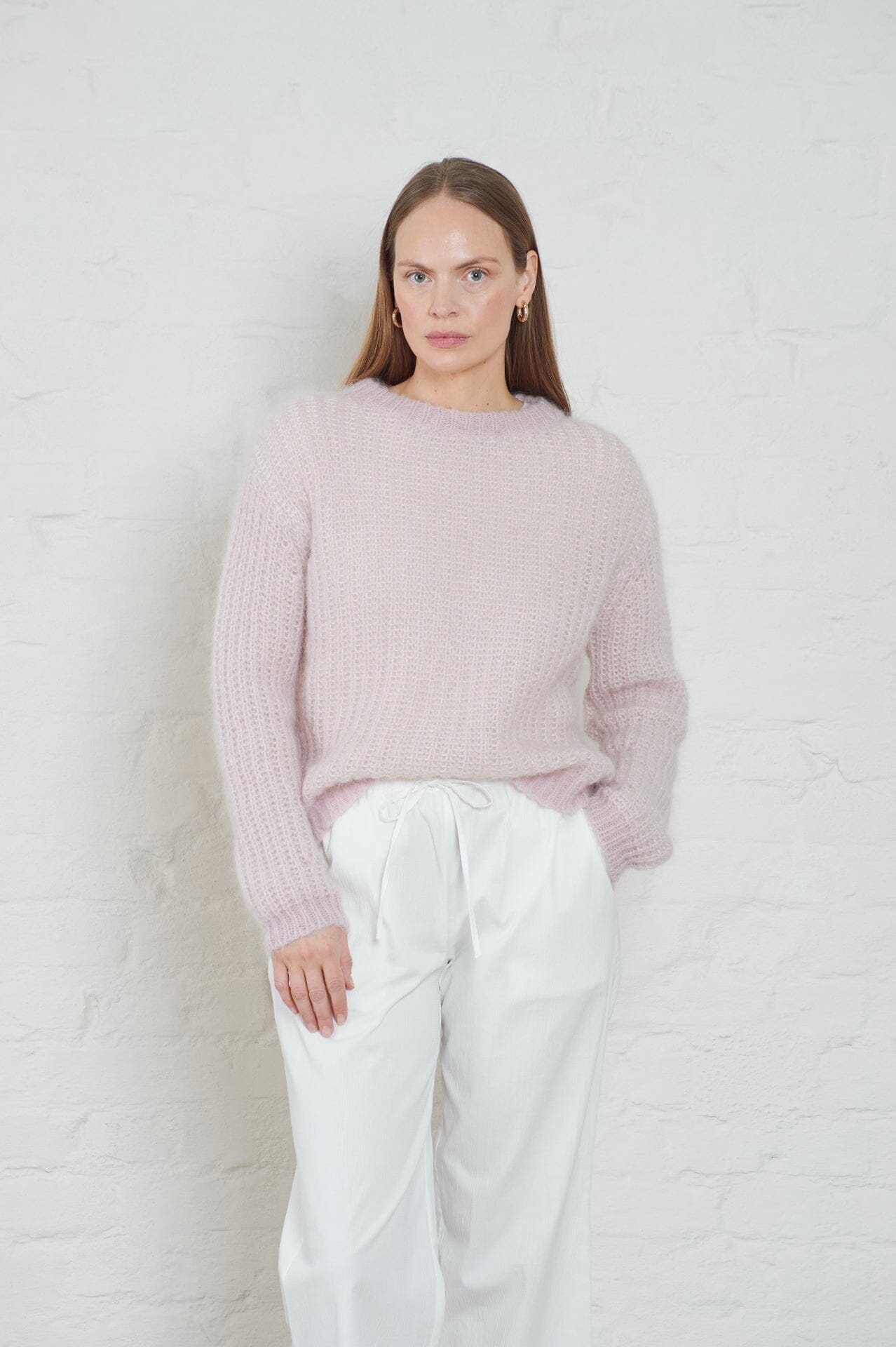 ArnieSays: Lane Brioche Lt Pink/Ecru Genser