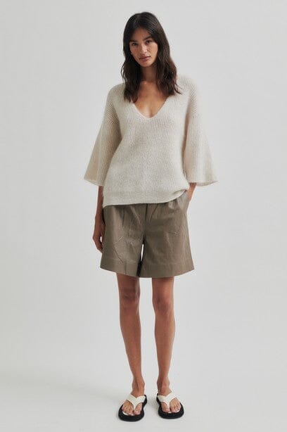 Second Female Andrea Knit SS Pumice Stone Genser