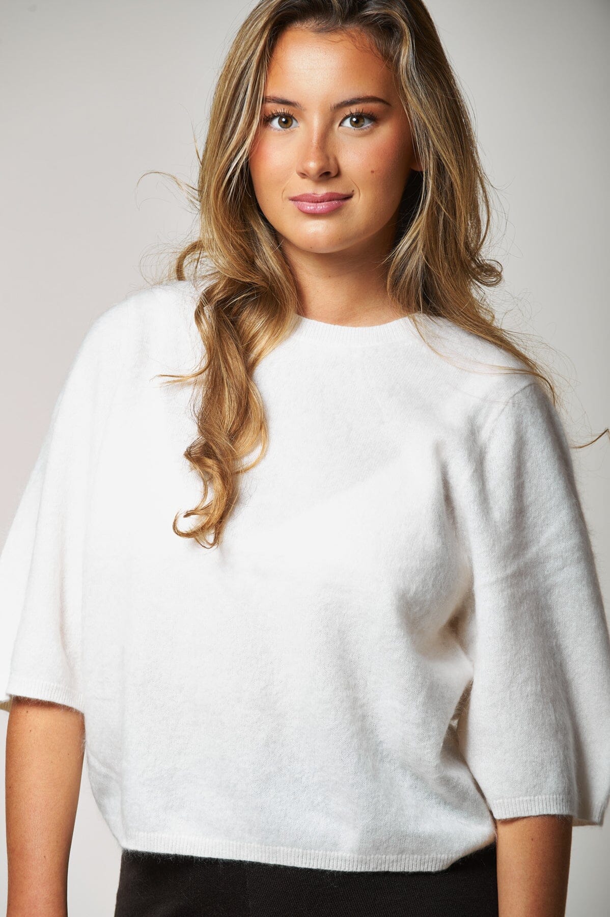 Aurora Caren Cashmere Top Offwhite Topp