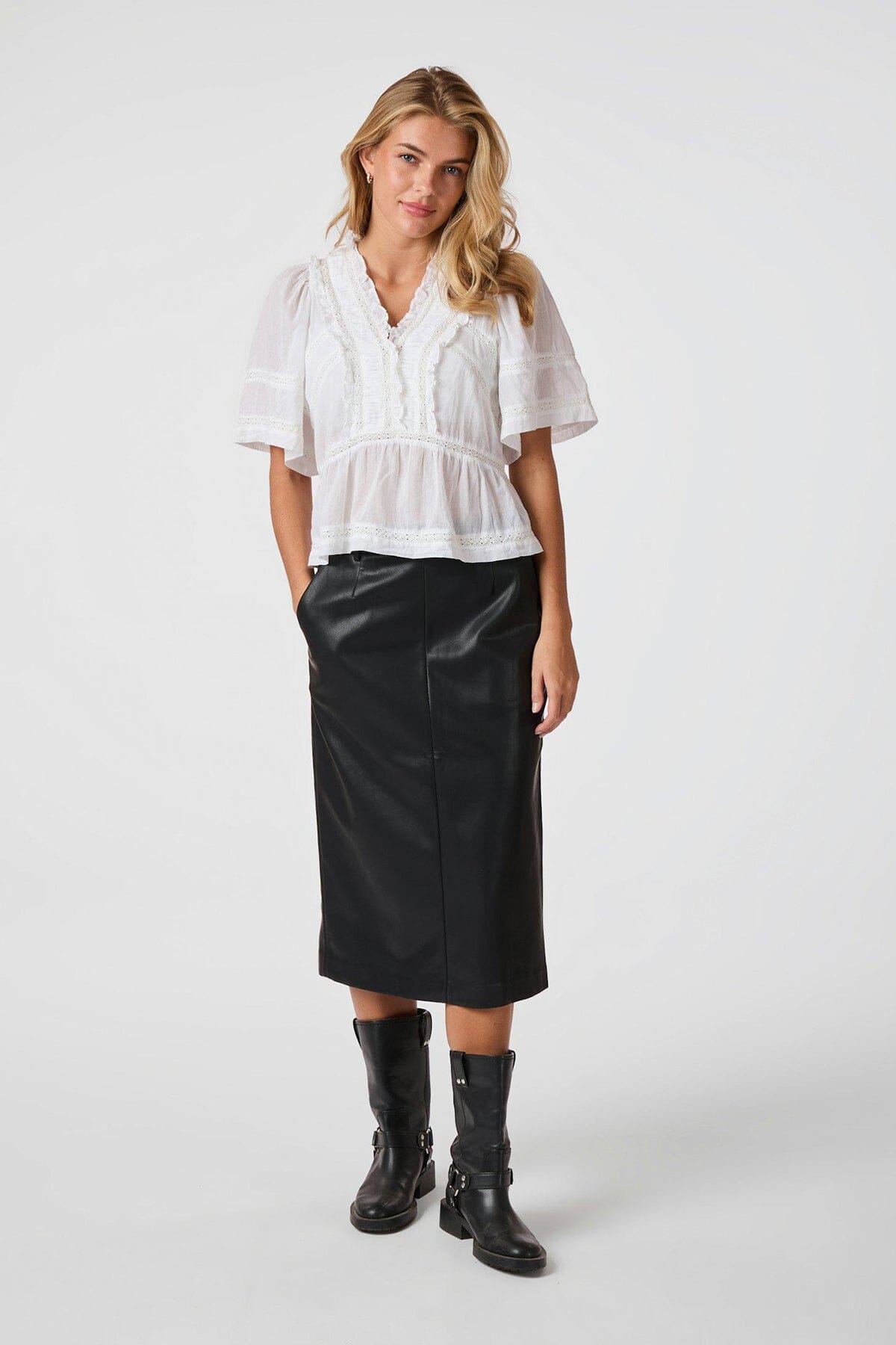 Neo Noir Evienne S Voile Top White Topp