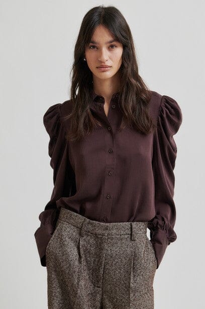Second Female Samanta Shirt Chocolate Plum Skjorte