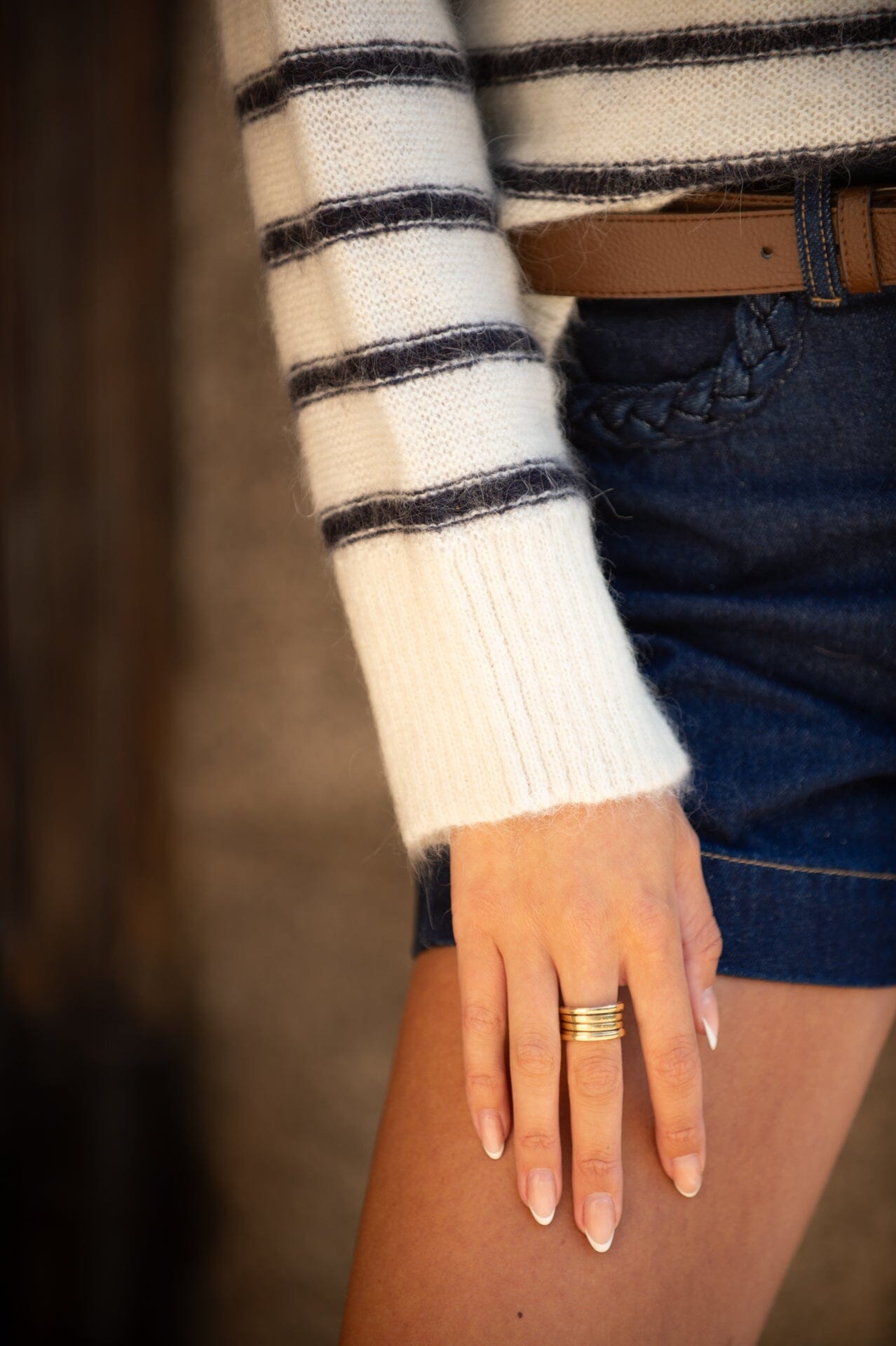ArnieSays: Eleonora Offwhite Stripe Genser