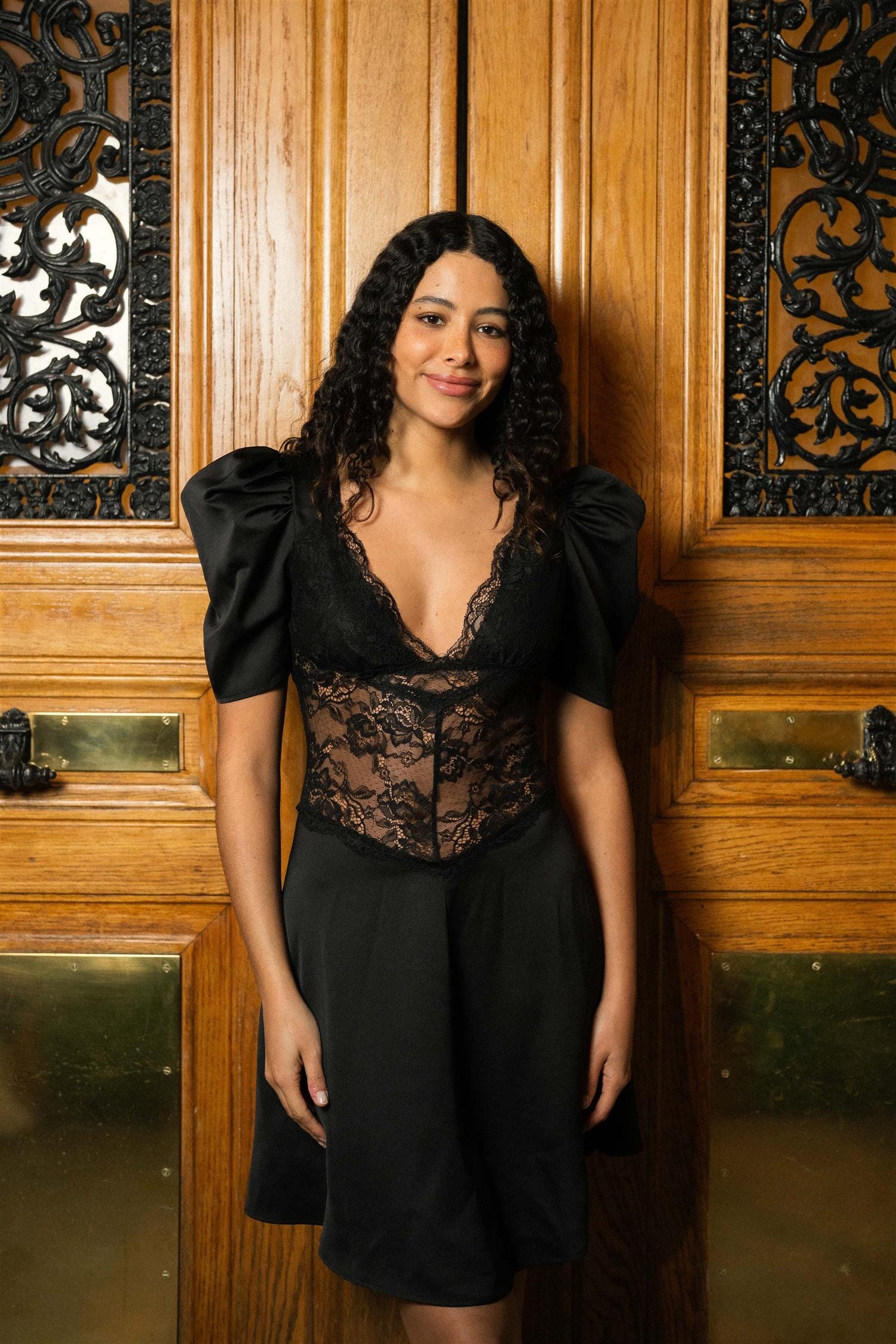 Love Lolina Francis Lace Mini Dress Black Kjole