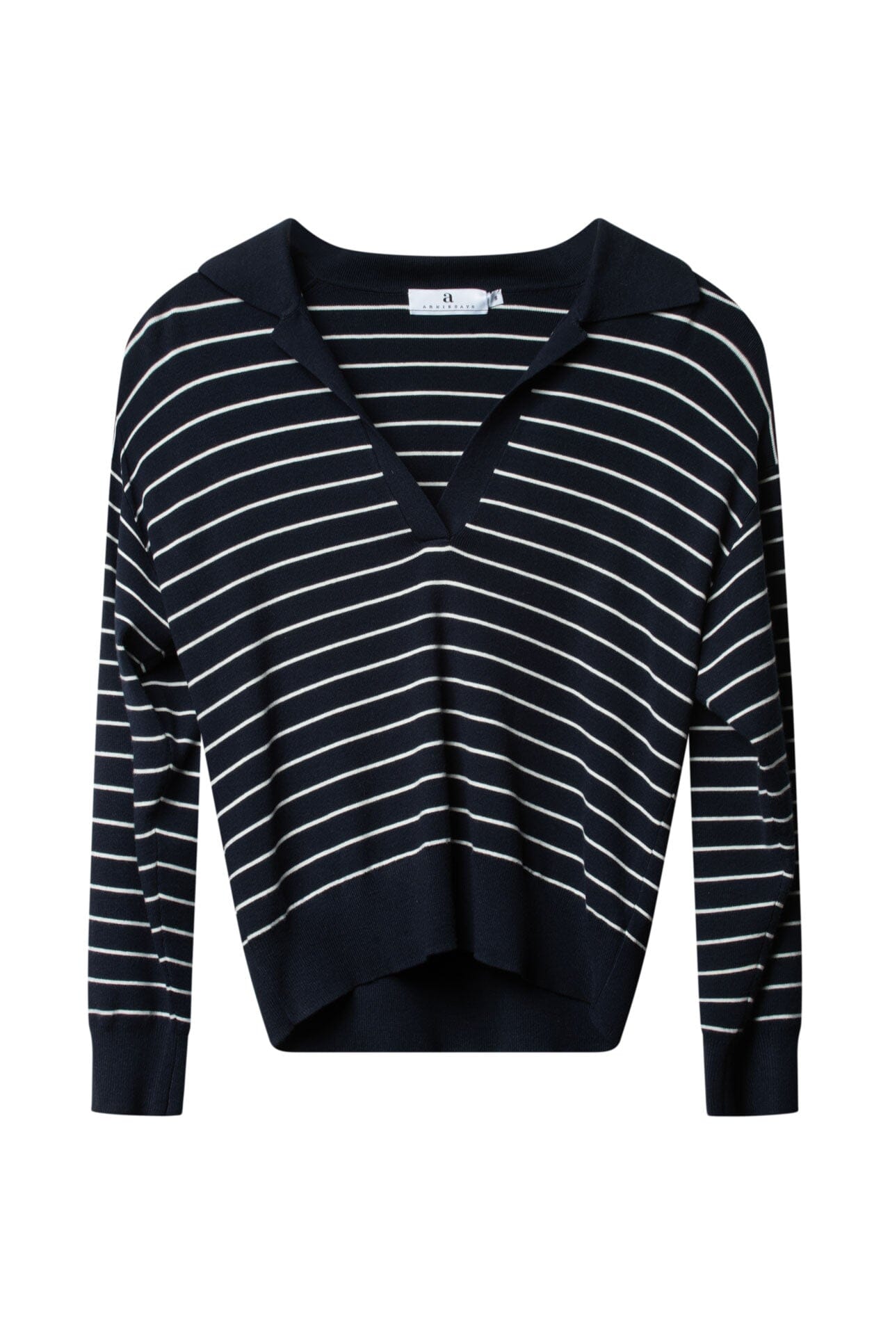 ArnieSays: LES Stripe Dk Navy/Offwhite Genser