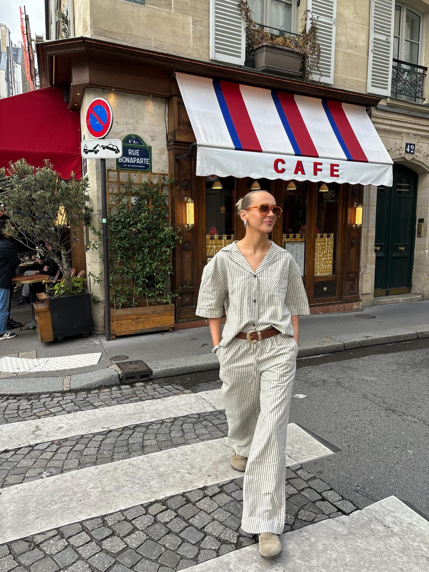ArnieSays: Sabine Linen Stripe Natural Stripe Bukse