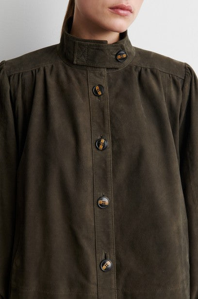 Zonie Suede Jacket Black Olive
