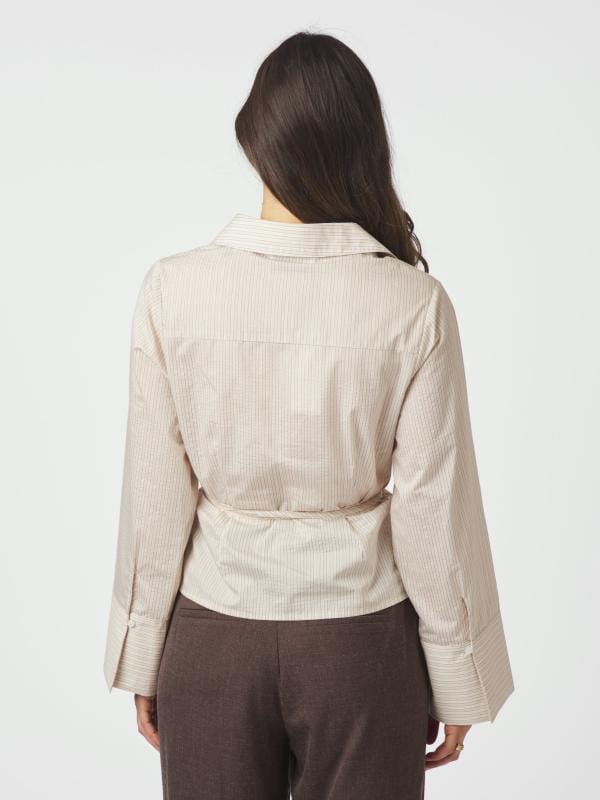 Neo Noir Clarida Rose Stripe Shirt Light Yellow Skjorte