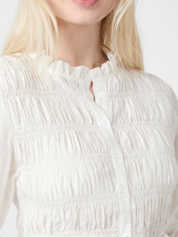 Neo Noir Mocca Smock Blouse Off White Bluse