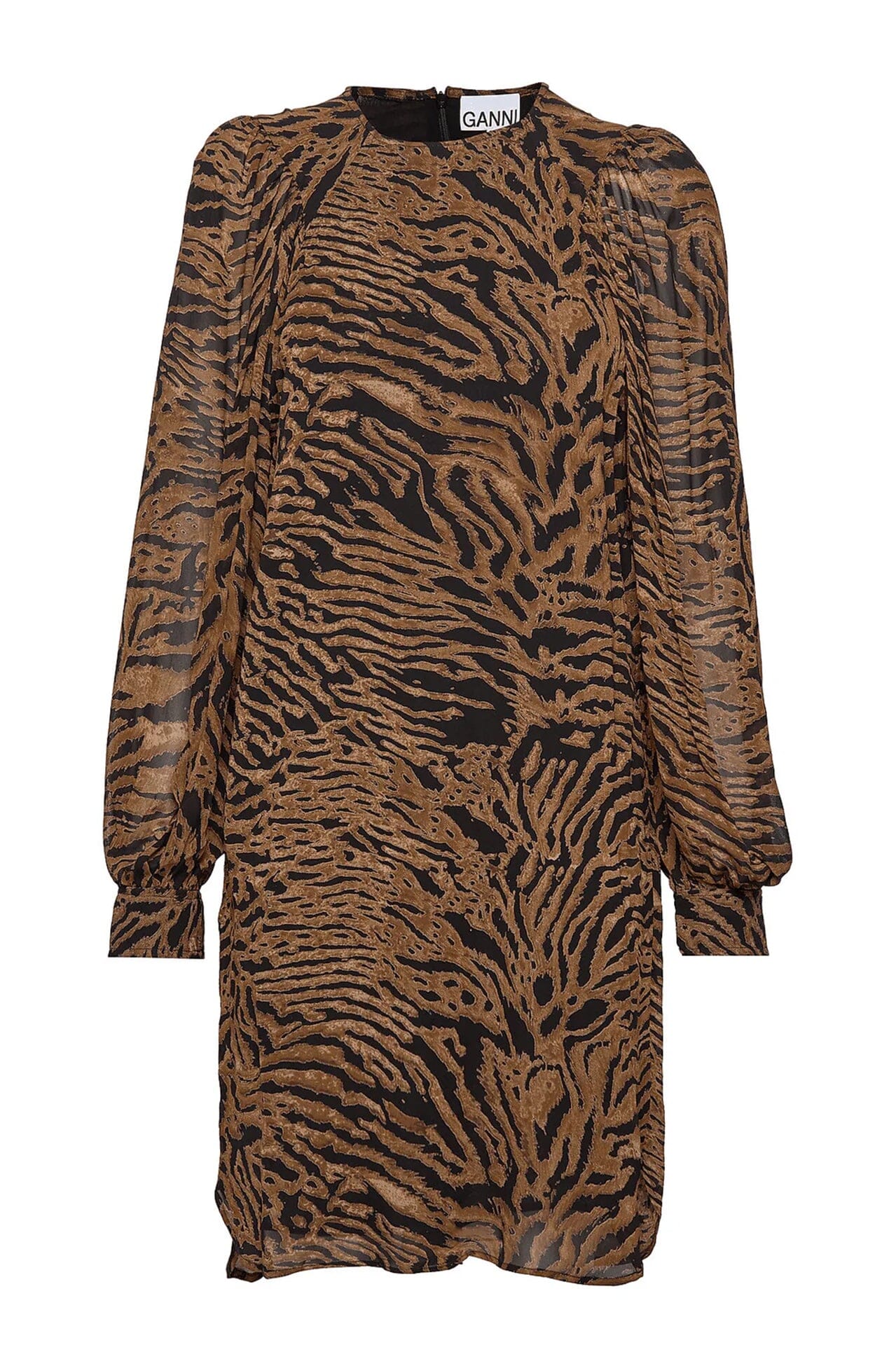 Ganni Printed georgette Tiger 986 Kjole