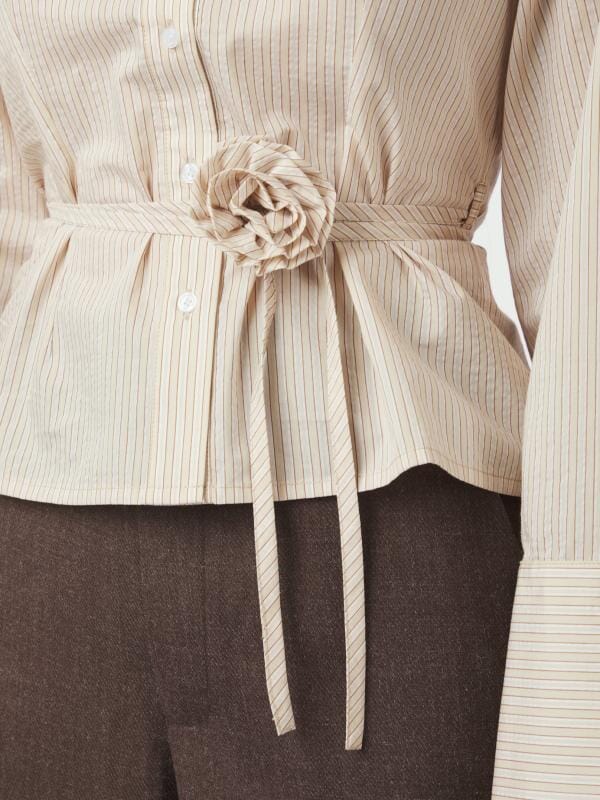 Neo Noir Clarida Rose Stripe Shirt Light Yellow Skjorte