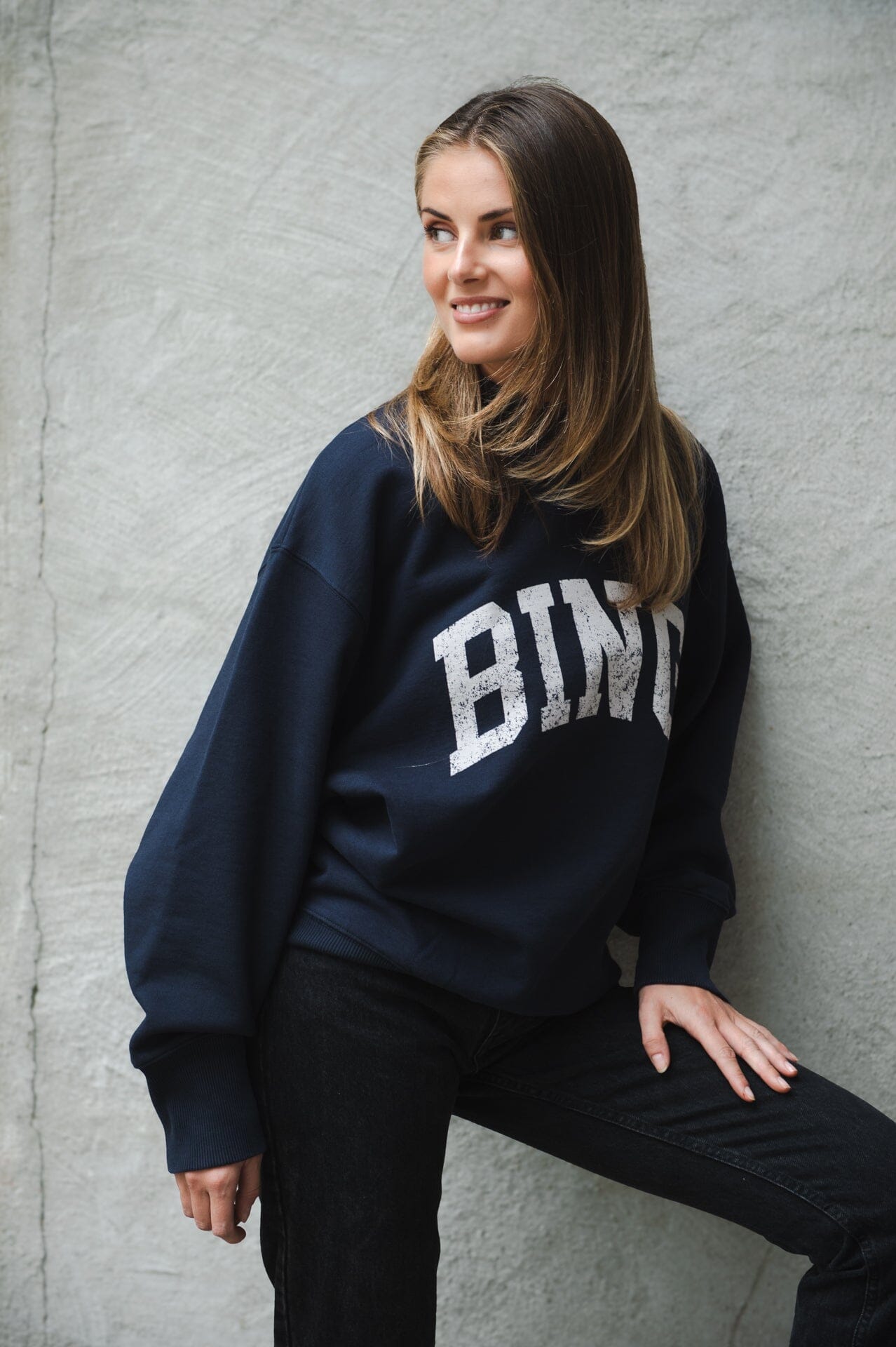 Anine Bing Bradie Sweatshirt Bing Navy Genser