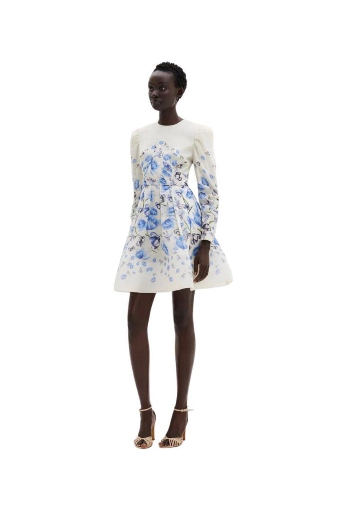 Malina Leoni Silk Blend Mini Dress Tulip Blue Kjole
