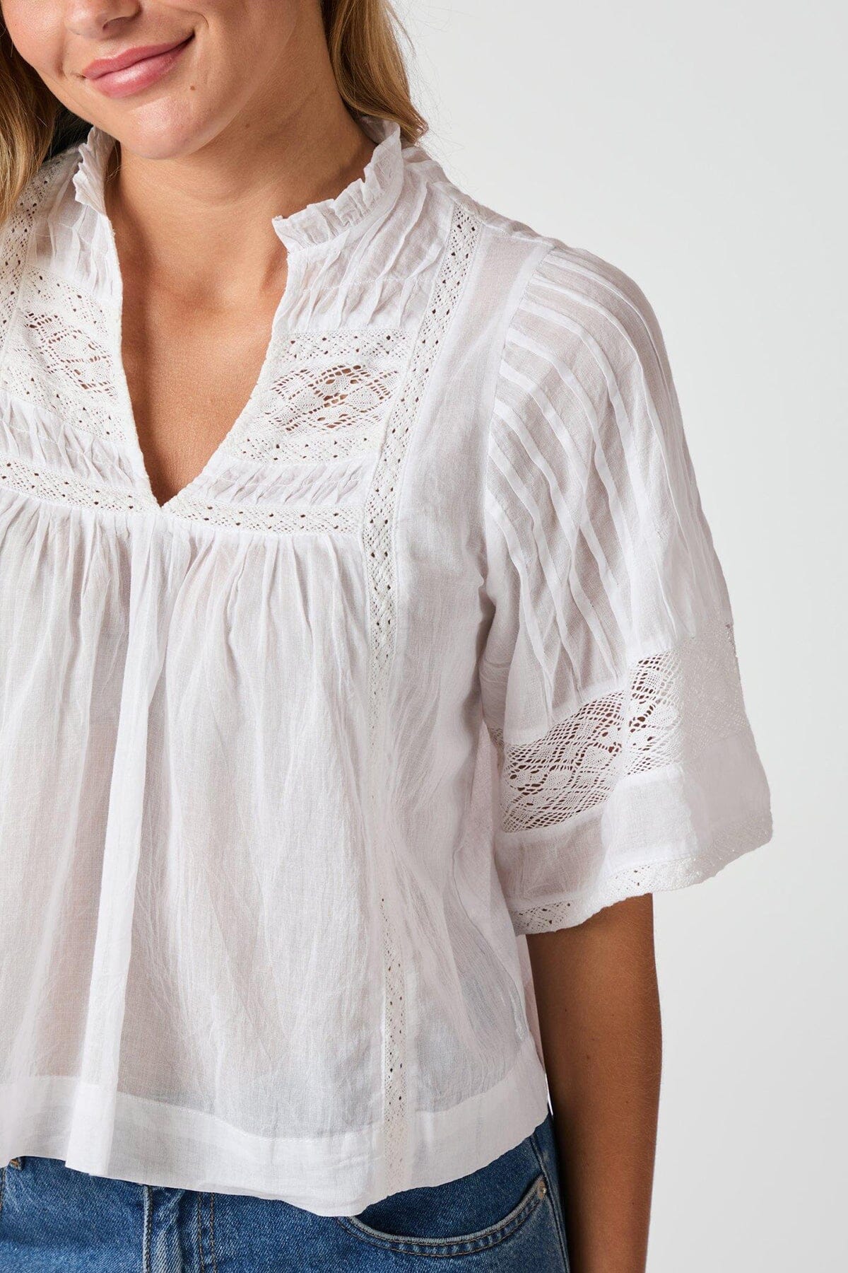Neo Noir Siama S Voile Blouse White Bluse