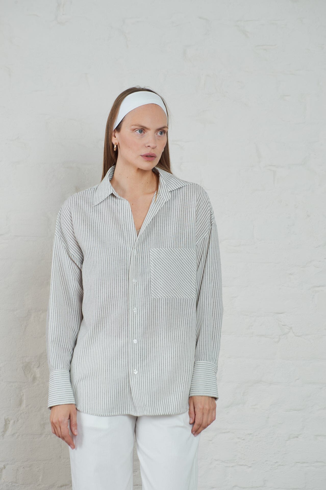 ArnieSays: Rocha Striped Linen Offwhite/Black Combo Skjorte