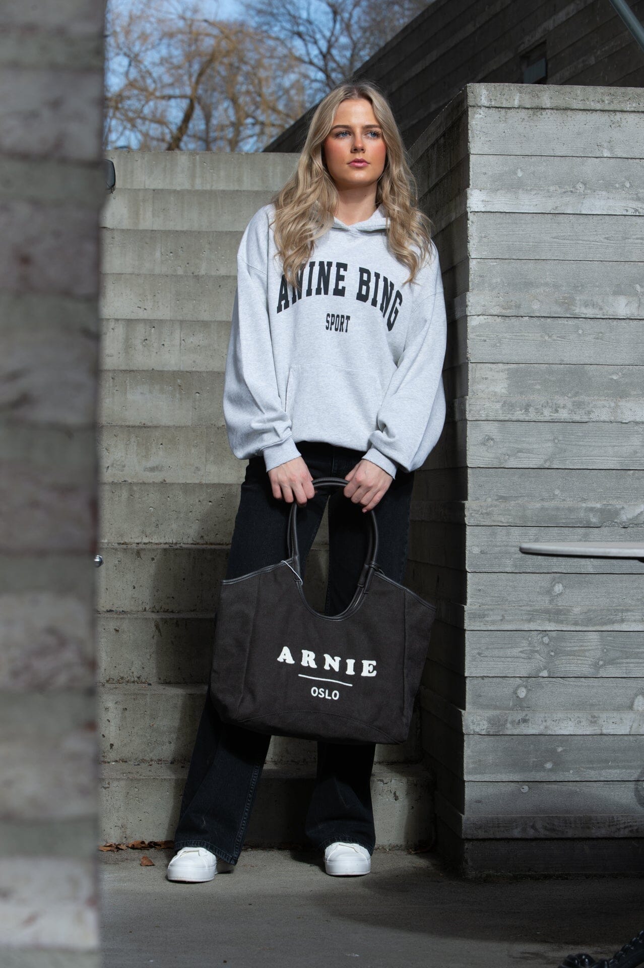 Anine Bing Harvey Sweatshirt Heather Grey Genser