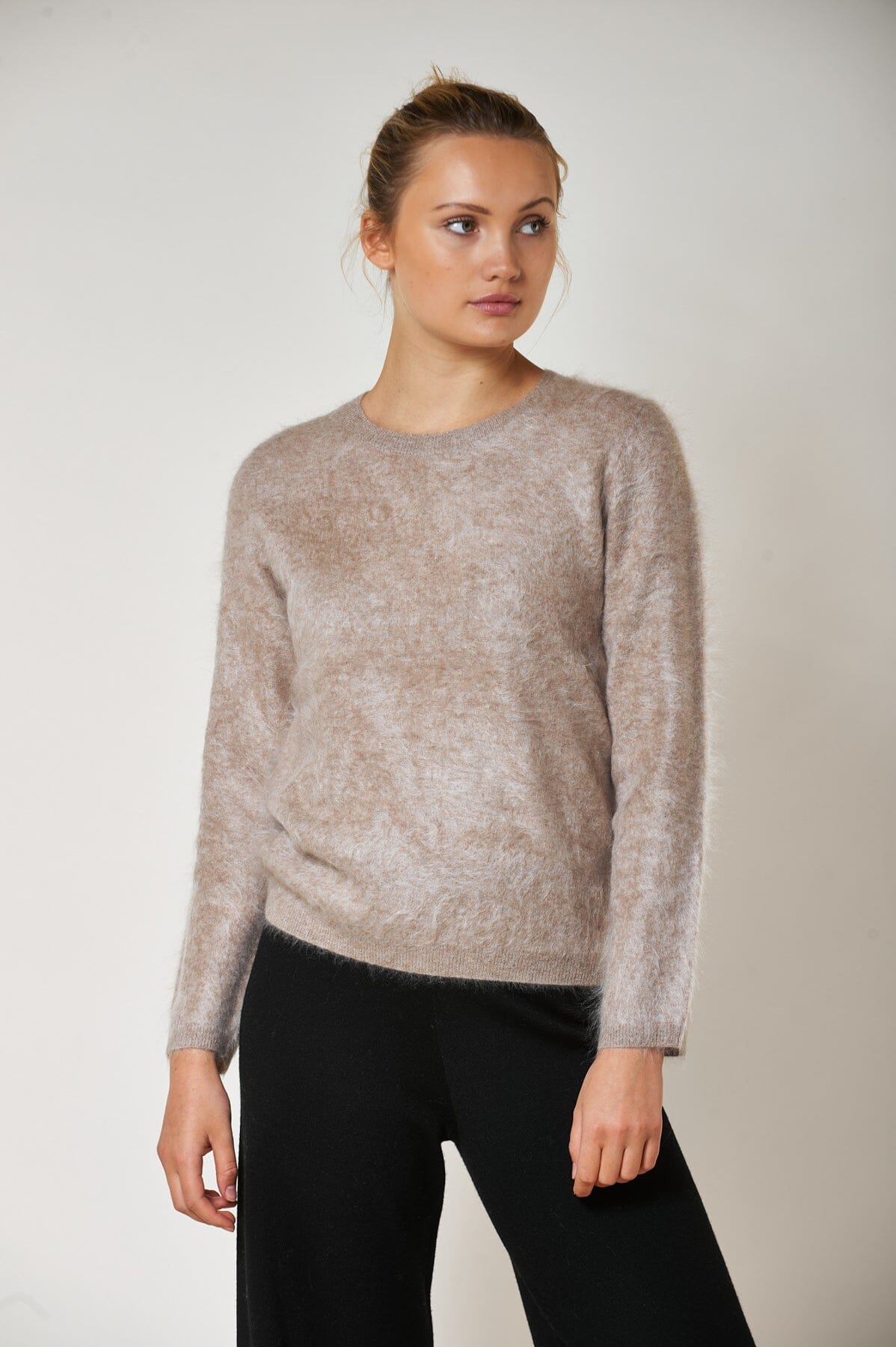 Aurora Caren Cashmere Pullover Taupe Genser