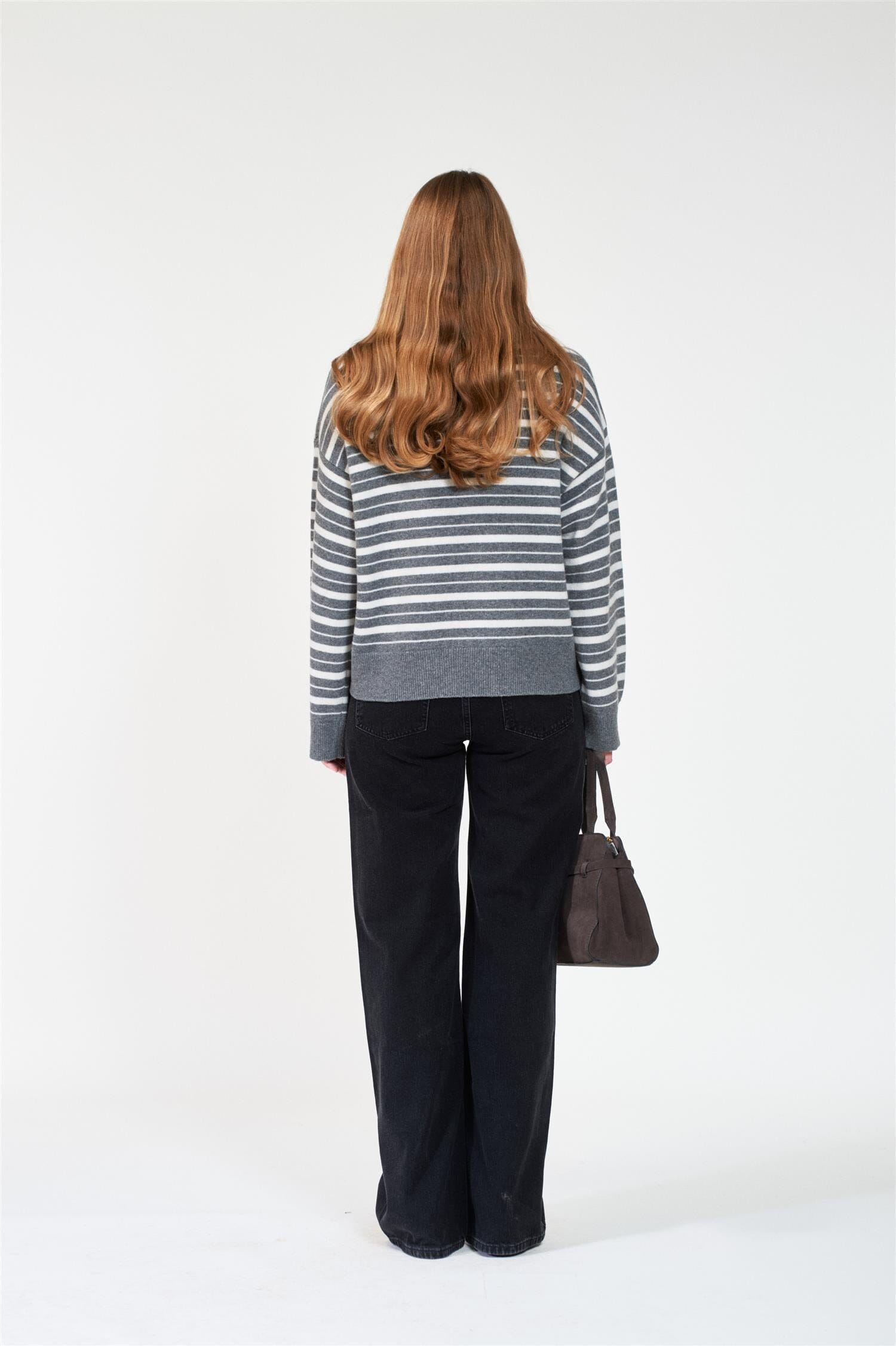 ArnieSays: ZELY Stripe Grey Melange/Offwhite Genser