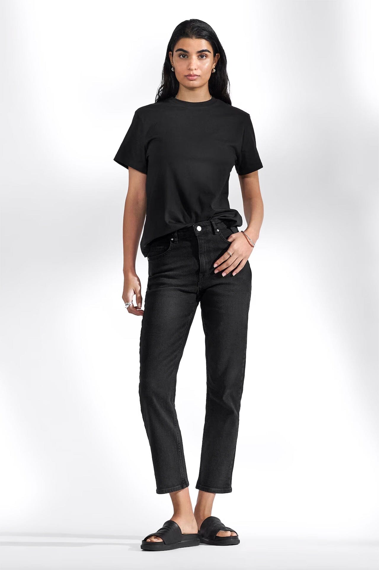 Bread and Boxers Crew-Neck Regular Black T-shirt