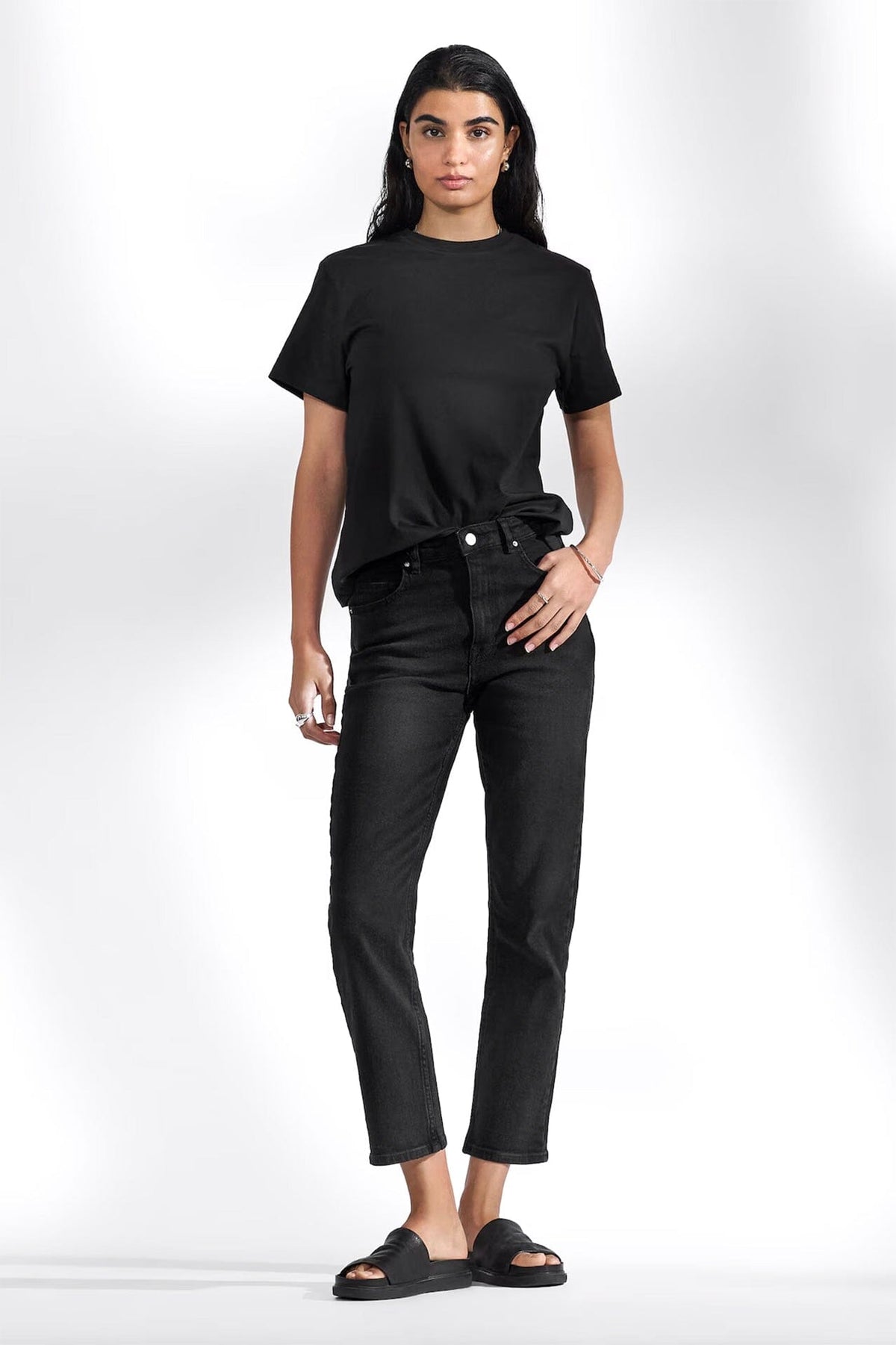 Bread and Boxers Crew-Neck Regular Black T-shirt