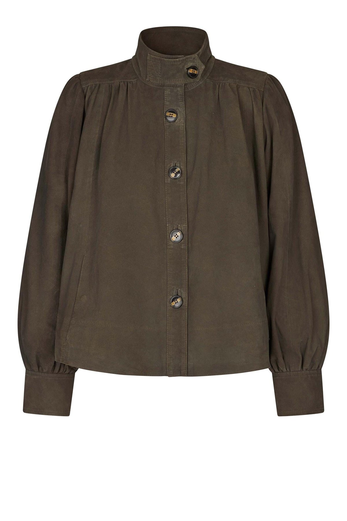 Second Female Zonie Suede Jacket Black Olive Jakke