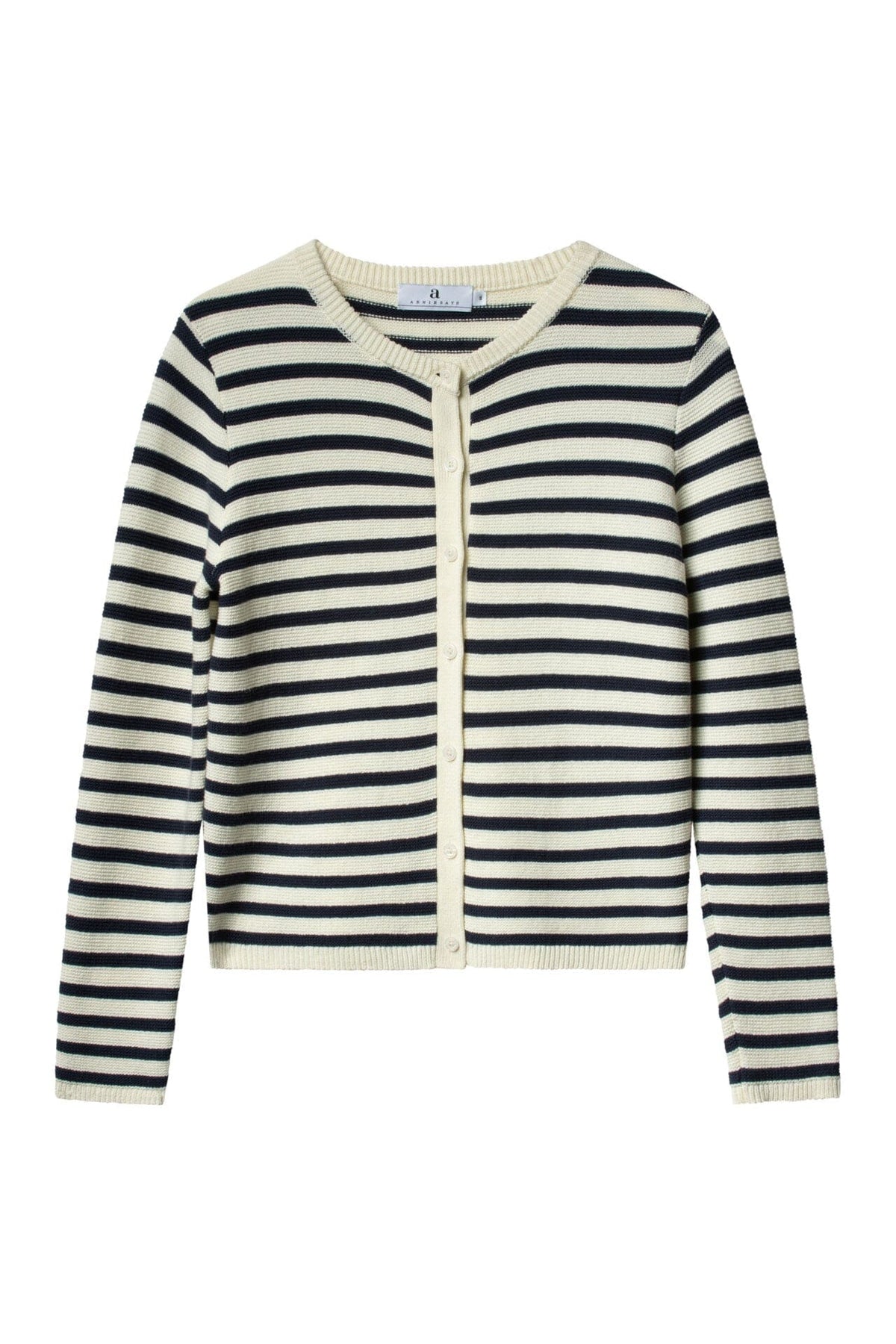 ArnieSays: BELLA Links Stripe Cream/Dk Navy Genser