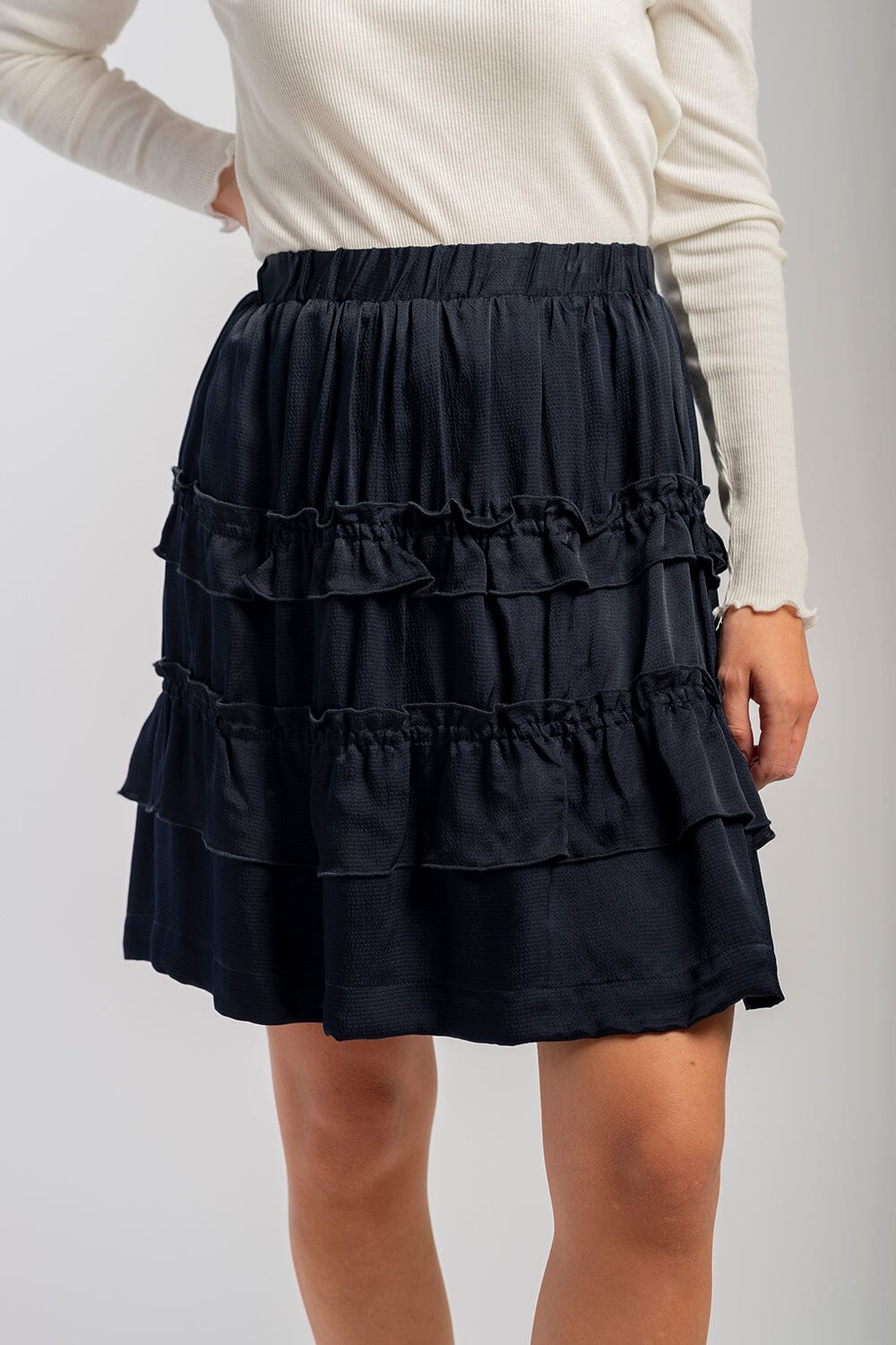 ArnieSays: Juliette Jacquard Dk Navy Skjørt