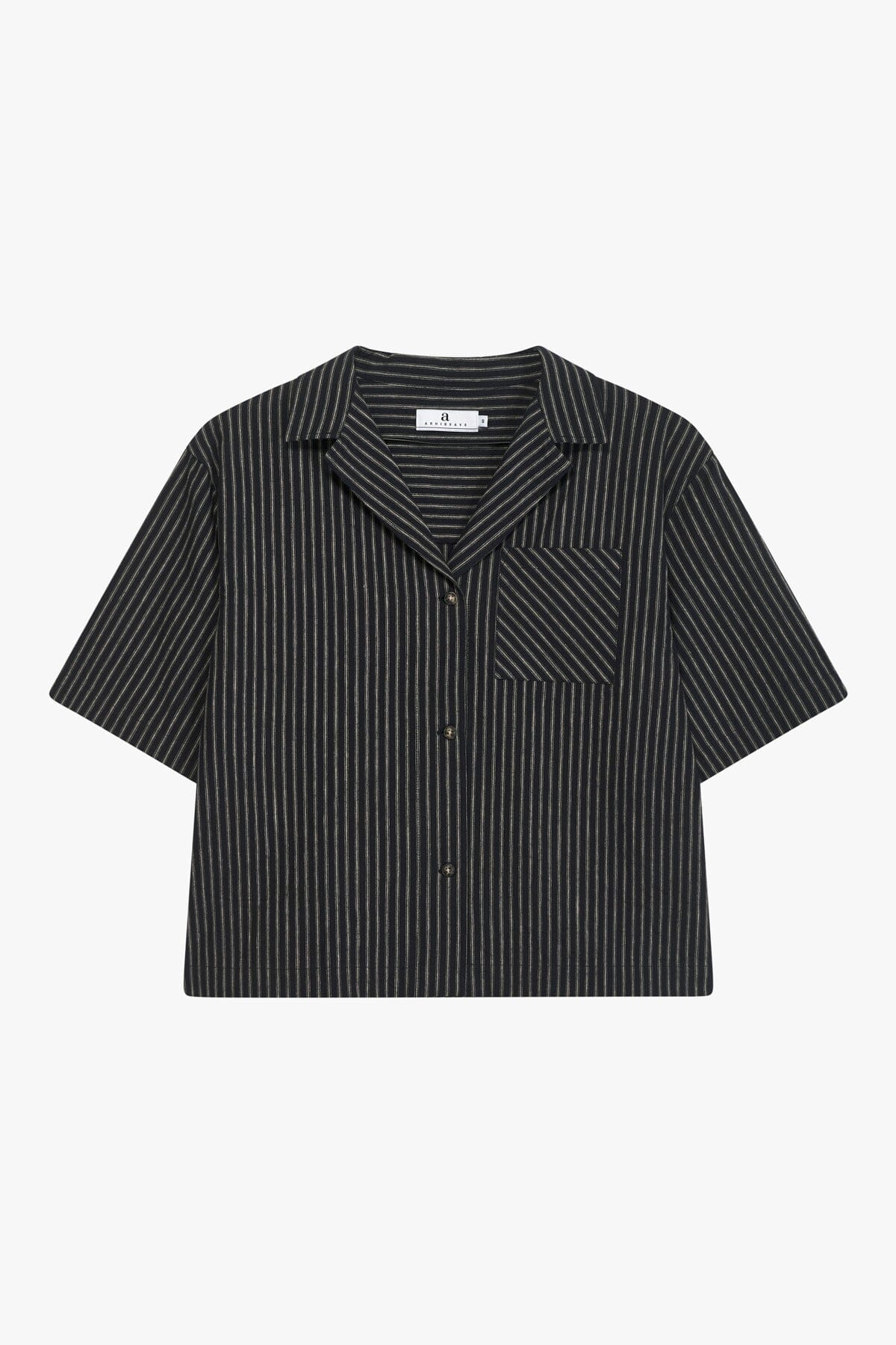 ArnieSays: Luna Linen Stripe Dk Navy Stripe Skjorte