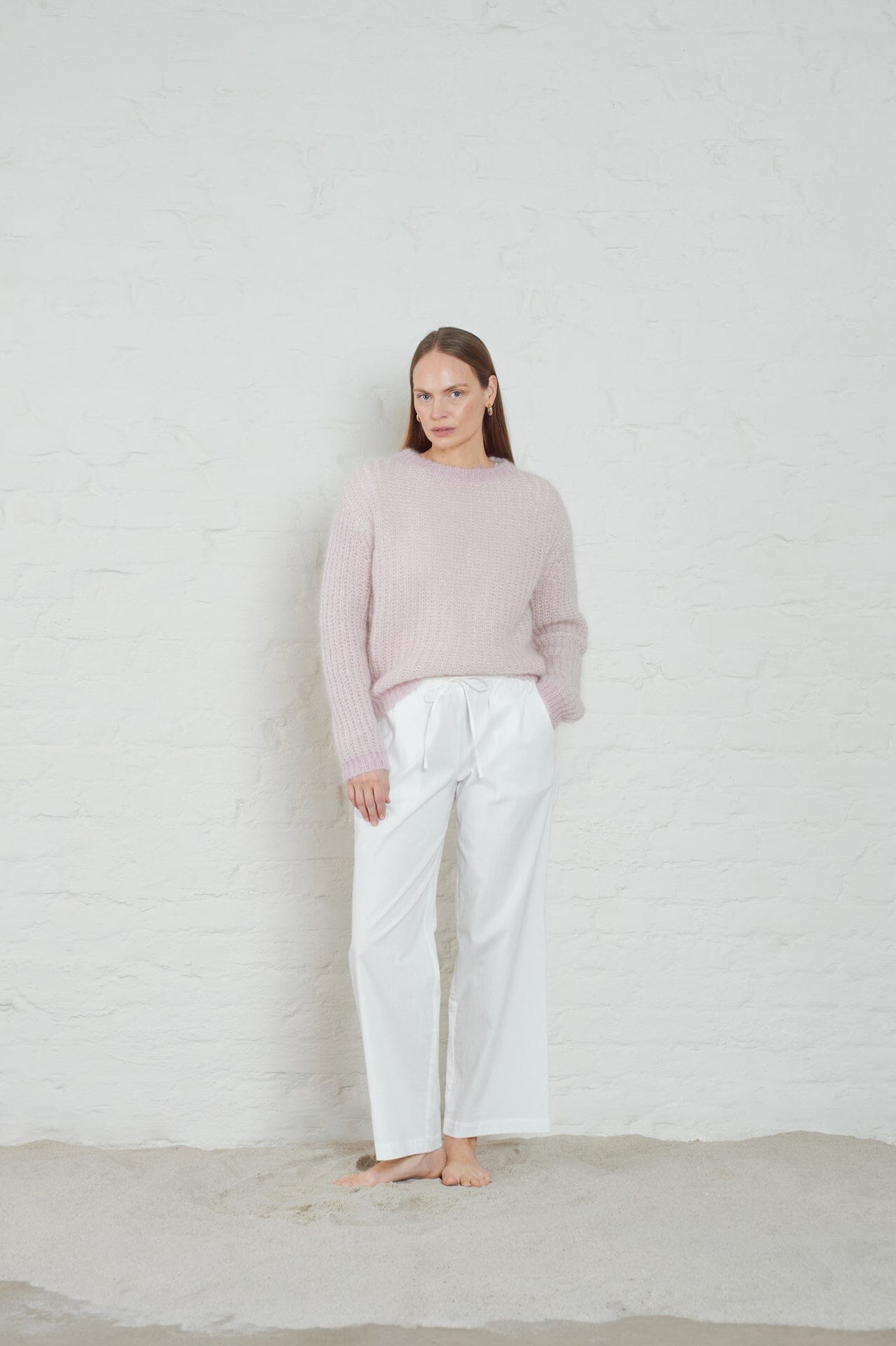 ArnieSays: Lane Brioche Lt Pink/Ecru Genser