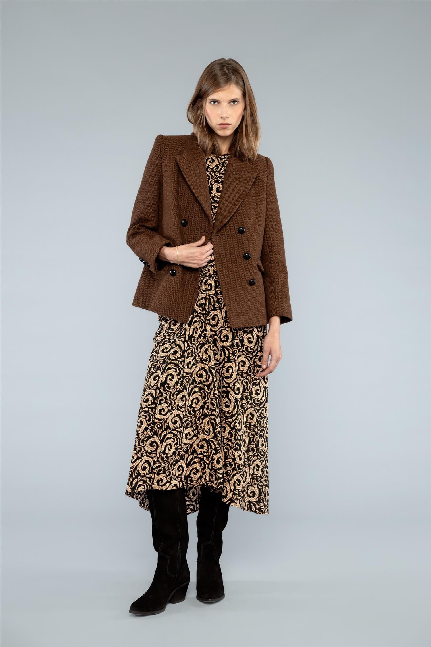 Pia Tjelta Dune Herringbone Rust Ytterplagg