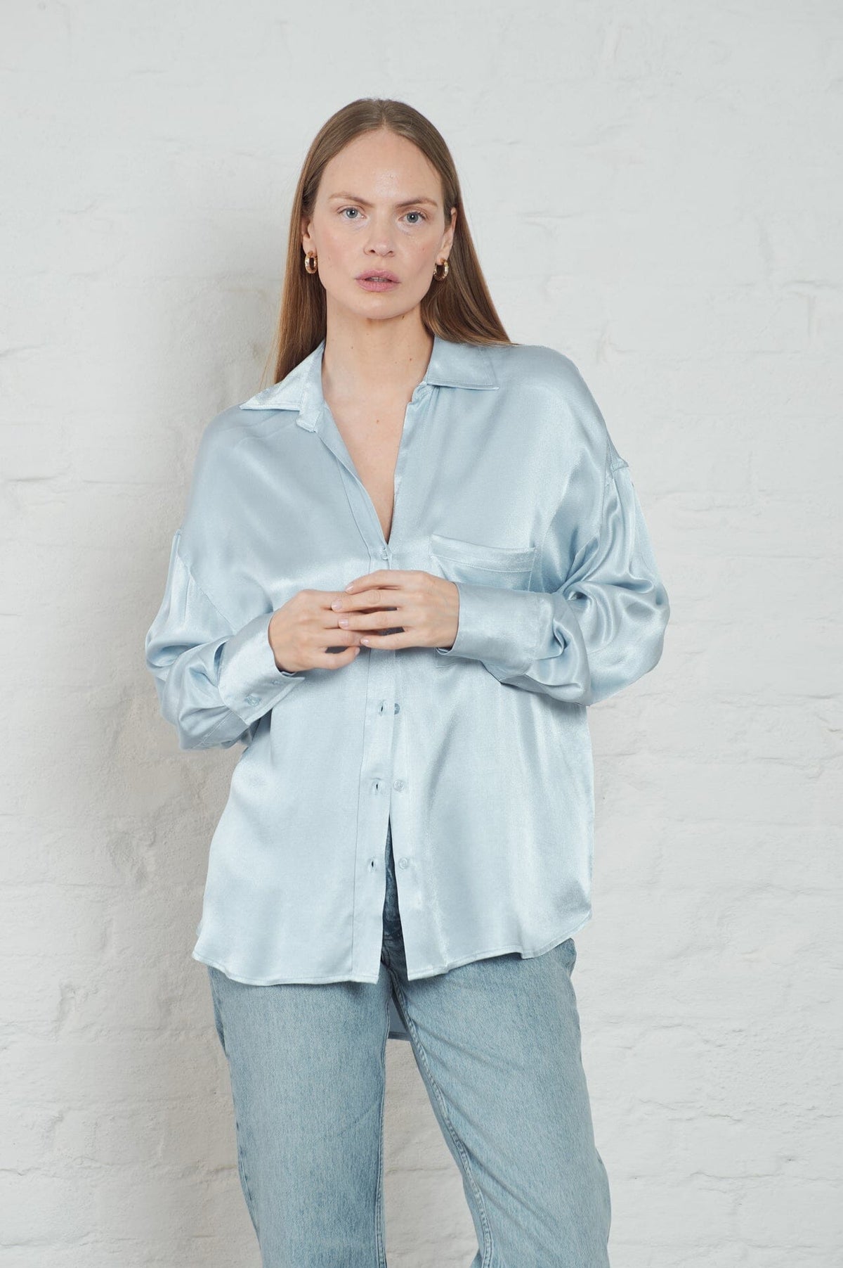 ArnieSays: Rocha Satin Pale Blue Skjorte