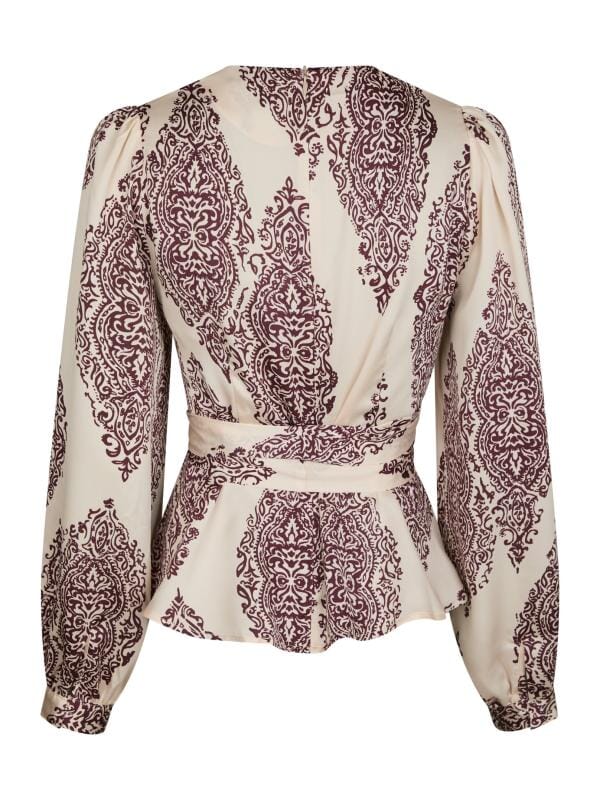 Neo Noir Rista Paisley Drop Blouse Burgundy Bluse