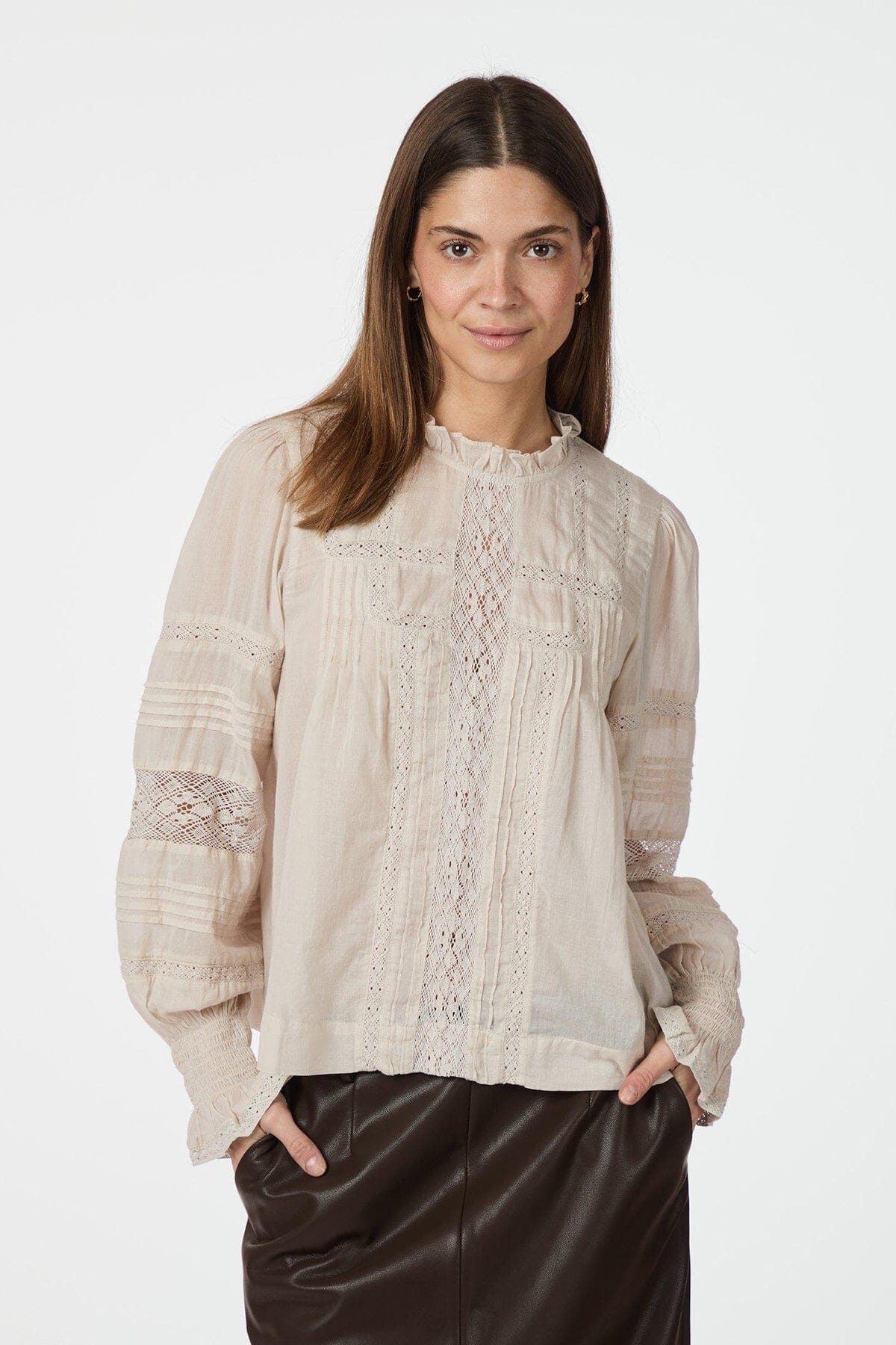 Neo Noir Ebba S Voile Blouse Ivory Bluse
