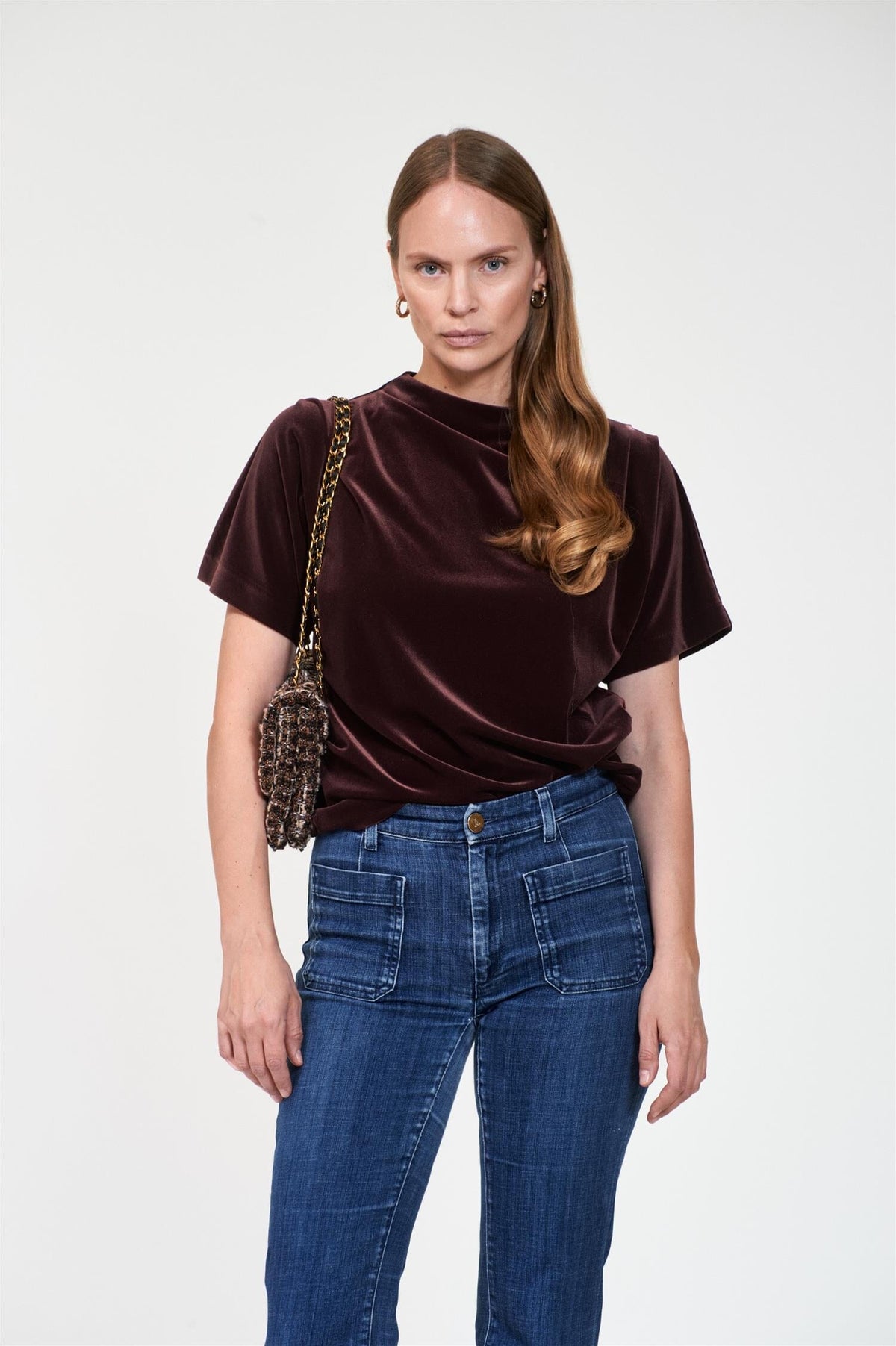 ArnieSays: RENEE Velvet Dk Burgundy Topp