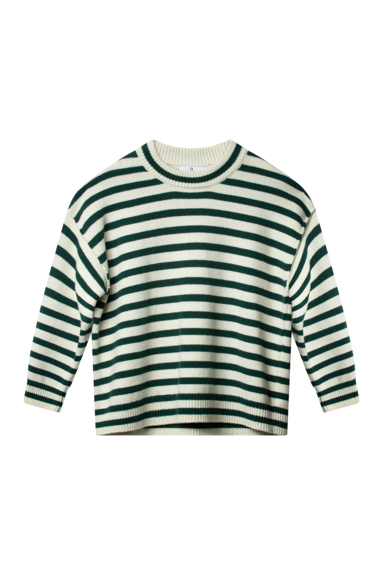 ArnieSays: KAYNE Stripe Offwhite/Ivy Green Genser