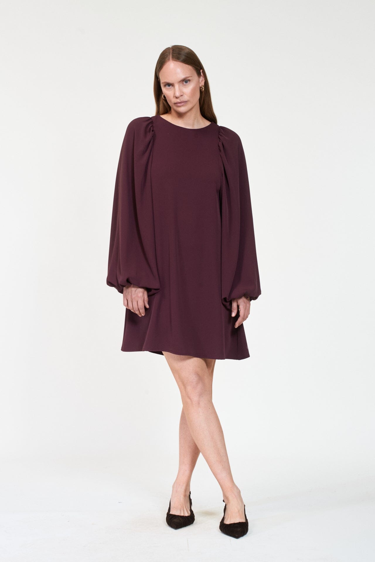 ArnieSays: VALERIA Crepe Dk Burgundy Kjole