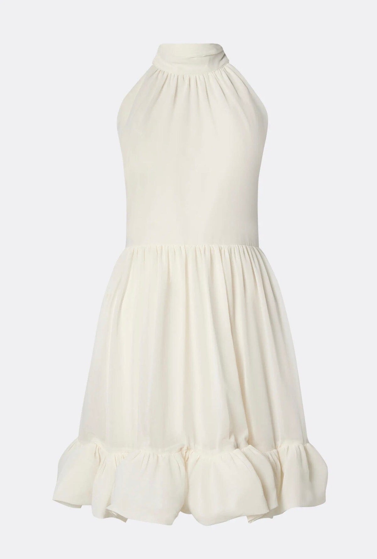 Malina Fern Halterneck Ruffled Mini Dress White Kjole